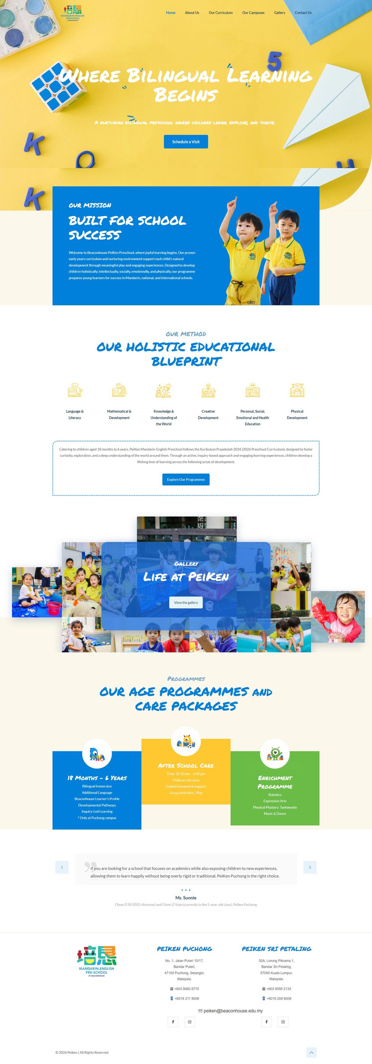 Bilingual preschool — new website by Teqtoe